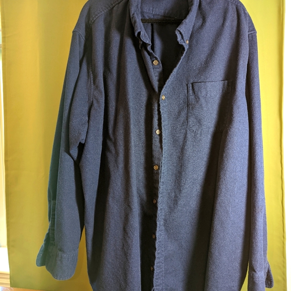 Men's Lands End Flannel Navy 4xl Long